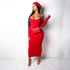 Long Skirt Deep V-neck Long-sleeved Knitted Jumper - ROUTINE FASHION